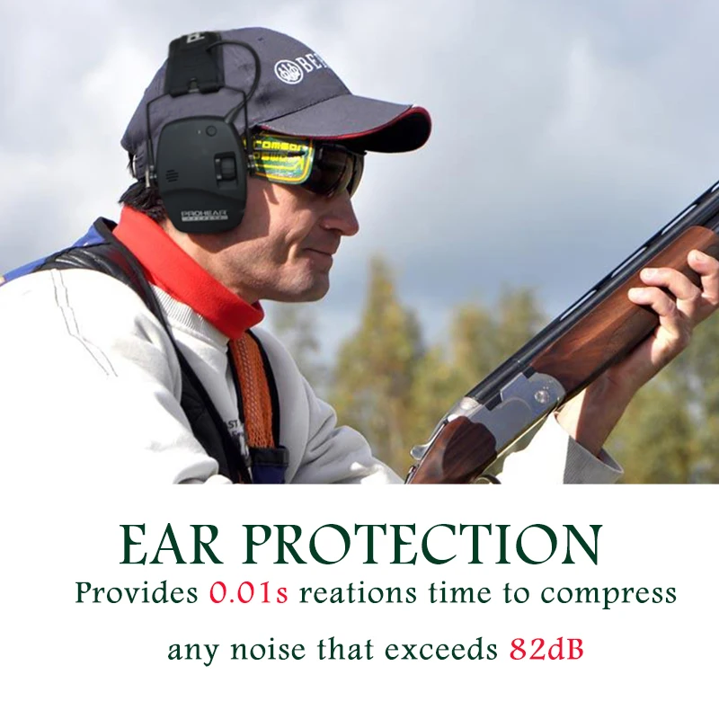 ZOHAN Noise Reduction Safety Earmuffs Hearing Protection Adjustable NRR22db Shooting Ear Muffs Ear Defenders with Waist HookHang