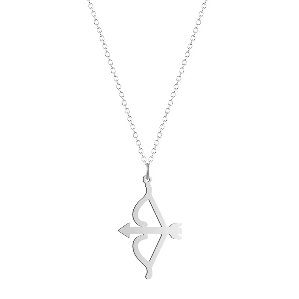 Todorova Women Necklace Classic Cupid Bow and Arrow Archer Pendant Necklace Archery Charm Necklace Stainless Steel Jewelry