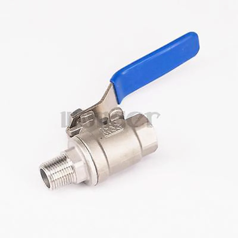 

3/8" BSPT Female to Male 304 Stainless Steel 2-Piece Type Ball Valve Full Port water steam 358 PSI