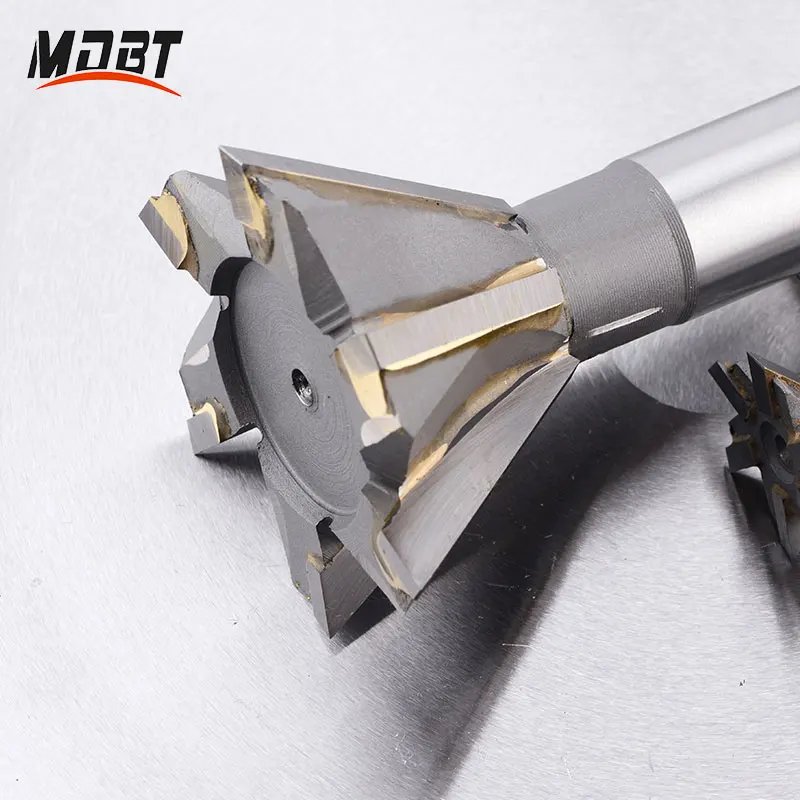 1PC 45/60 Degrees YG8 Dovetail Groove Milling Hard Alloy Milling Cutter Processing Copper Aluminum Cast Iron Diameter 16-60mm