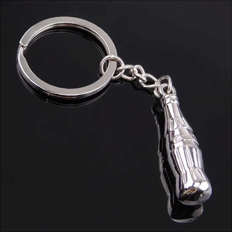 3D Cold Drink Keychain Coke-shape KeyChains Fashion Creative Cola-Model Key Chains Men Women Car Bag Pendant Key Rings