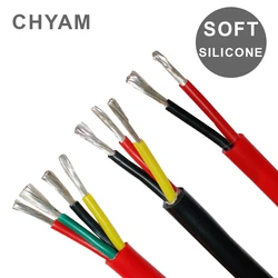 Wire Soft Silicone Cable 0.2mm 0.3mm 0.5mm 0.75mm 1.0mm1.5mm 2 Core 3 Core 4 Core 5 Core 6 Core 8 Core Heat Resistant 180°