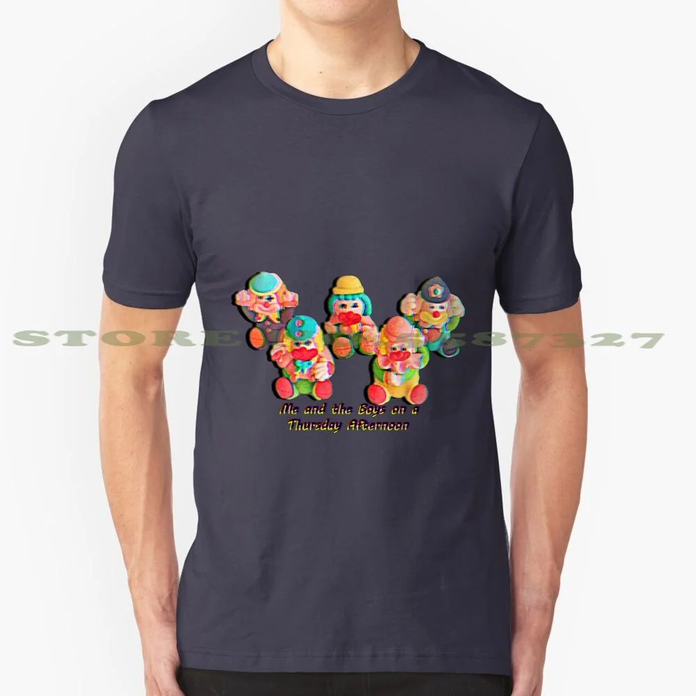 Me And The Boys On A Thursday Afternoon 100% Cotton T-Shirt Clowncore Kidcore Tumblr Colorblock Kawaii Rainbow Cursed Meme