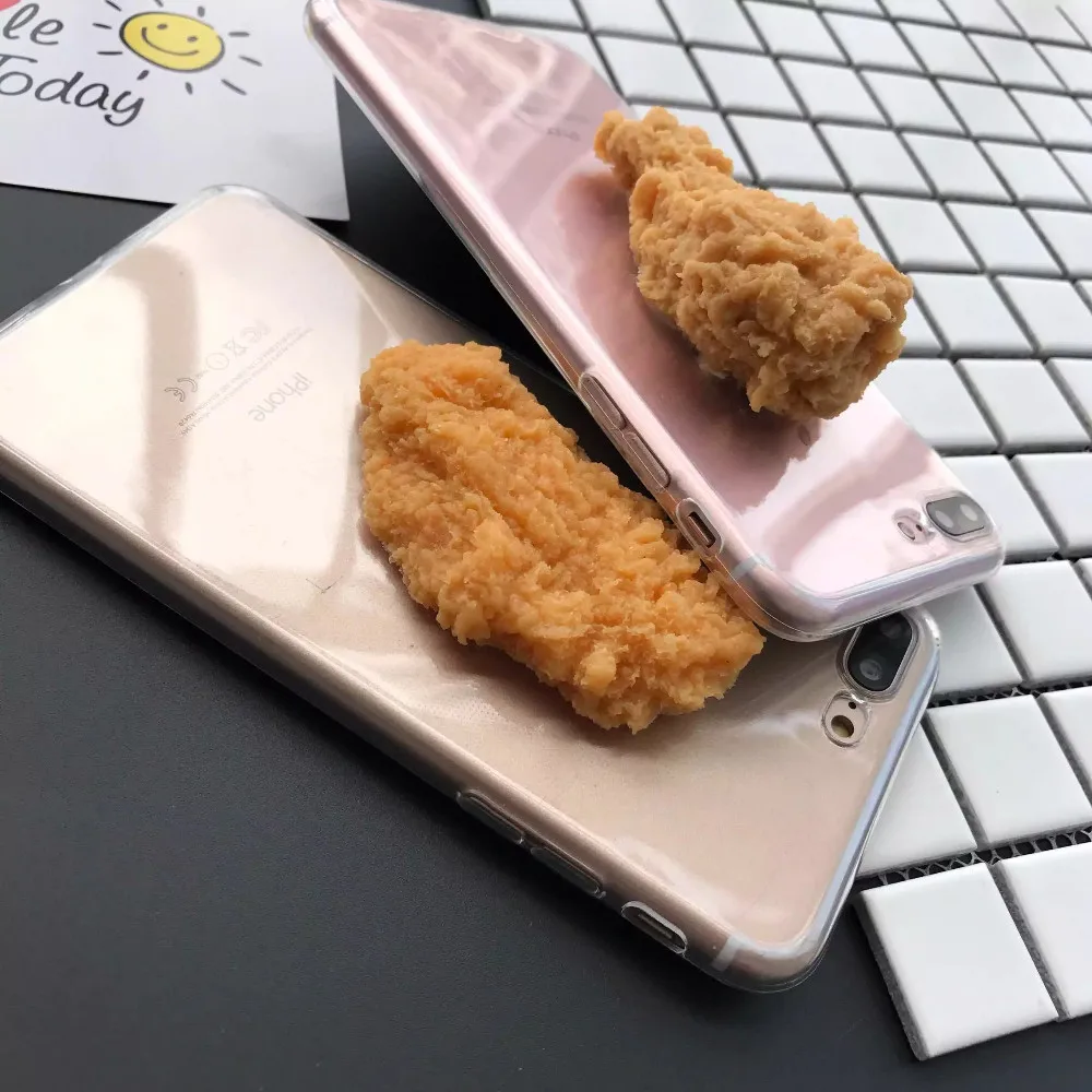 3D Simulation Funny Delicious Food Chicken Phone Cases Cover For iPhone 12 Mini 11Promax 7 8 Clear back case for iphone 13 XR XS