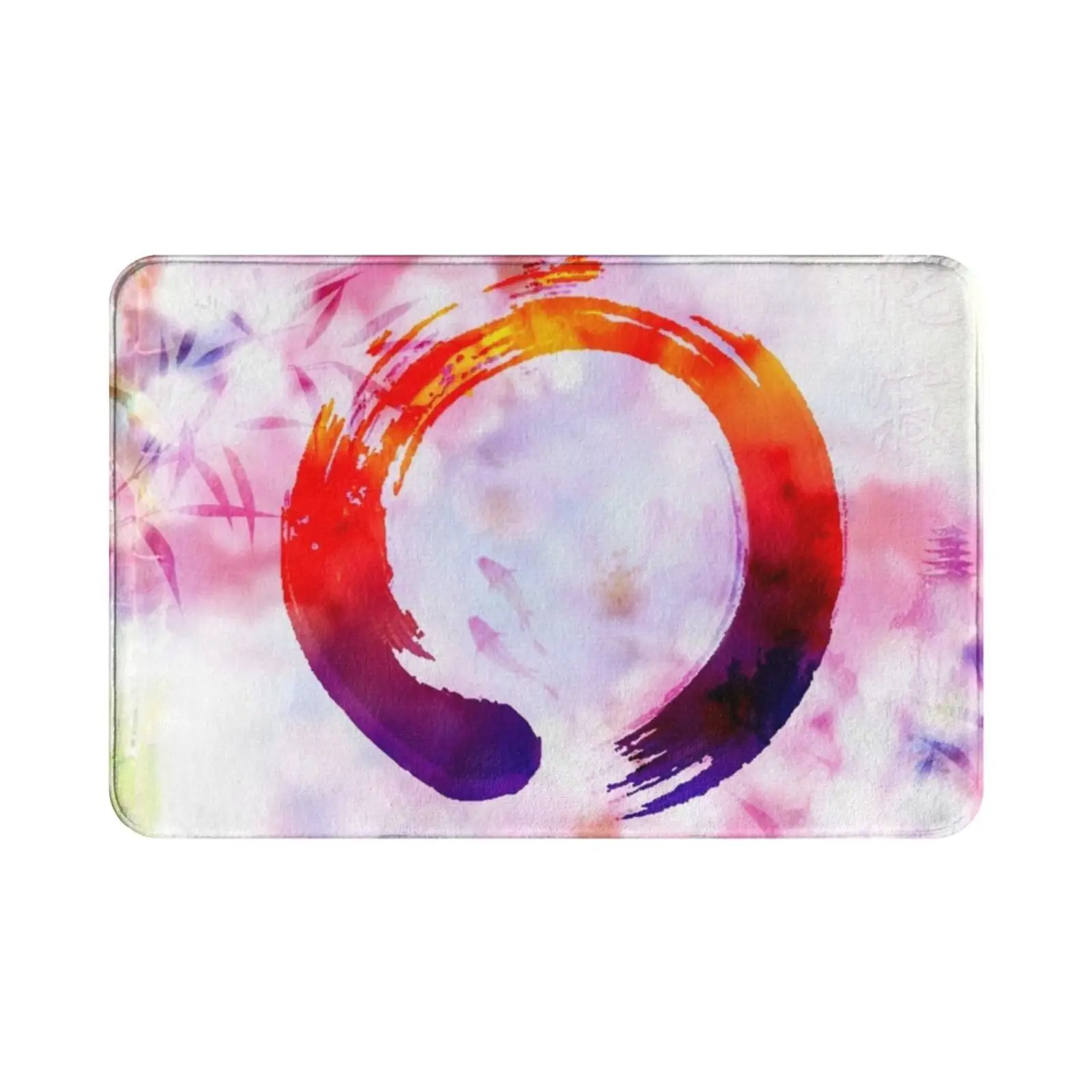 Enso Circle Carpet Mat Rug Cushion Soft Non-Slip Enso Zen Circle Japan Buddism Bamboo Koi Wabi Sabi Spiritual Kj Kj