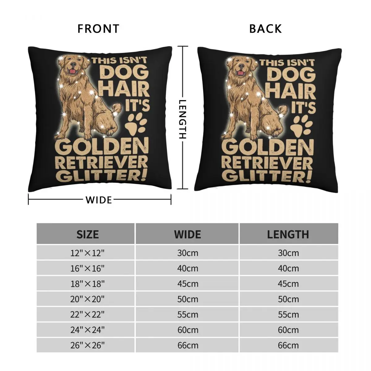 Golden Retriever Dog Glitter Pillowcase Polyester Linen Velvet Creative Zip Decor Pillow Case Room Cushion Cover Wholesale