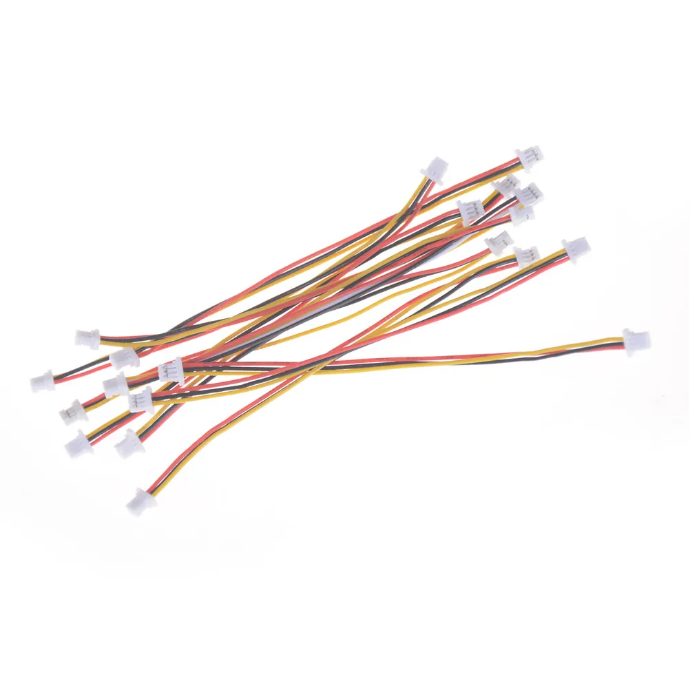 

Wholesale 10pcs/lot Colorful Mini Micro SH 1.0mm 3-Pin JST Double Connector Plug Wires Cables 100MM