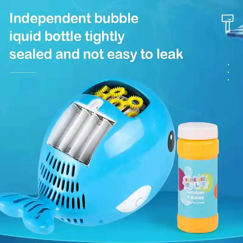 Kids Whale Bubble Machine Summer Outdoor Automatic Bubble Blower Children Girl Boys Electric Bubble Water Toys