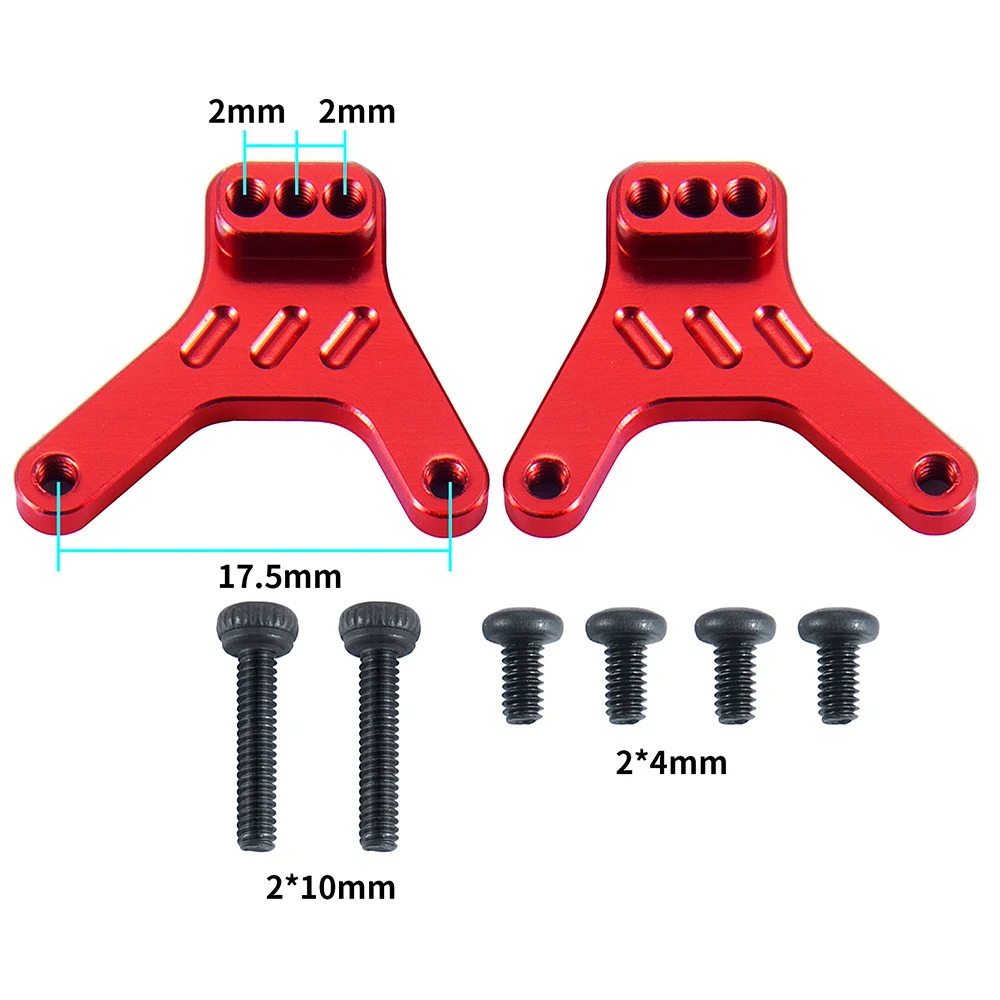 YEAHRUN 2Pcs torri di montaggio per ammortizzatori in metallo per Kyosho Jimny 1/18 MINI-Z 4x4 Wrangler Hilux 1/24 RC Crawler modello di auto