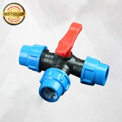 20/25/32mm Three-way Fast Connection Valve T-type Water Splitter PVC PE Pipe Fittings Quick Connector for Irrigation