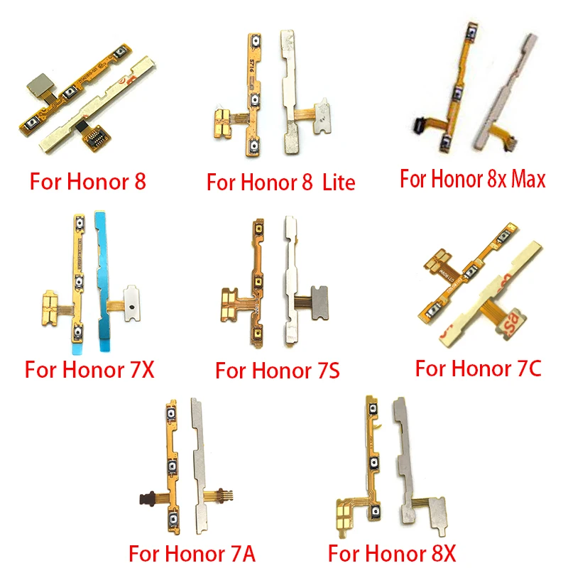 New Power on/off  Switch Button Side Key Volume Up Down Flex Cable For Huawei Honor 8 9 10 20 Lite 6X 7X 8X 7A 20 4C 30 30s Pro