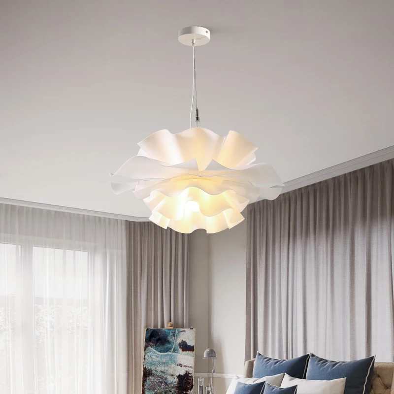 White flower chandelier designer nordic pendant lamp For Bedroom living room Bar dining lamp kids room danish pendant light