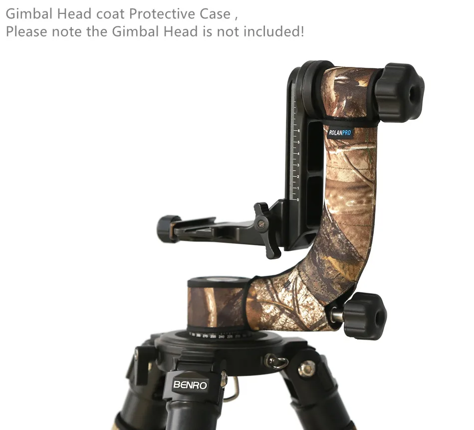 ROLANPRO Tripod head Camouflage sleeve/protective Case For Gitzo Benro GH2 Wimberley WH-200 gimbal head coat  protective case