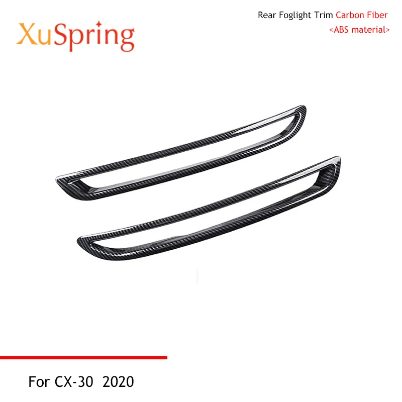 Car Rear Fog-light Lamp Eyebrow Trim Cover Stickers Strips Cover Car Styling 2pcs/set For Mazda CX-30 CX30 2020 2021