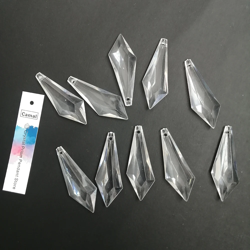 Camal 60pcs 50MM Acrylic Crystal Sword Drop Shaped Pendant Chandelier Curtain Wedding Party Lighting Christmas Hanging Parts DIY