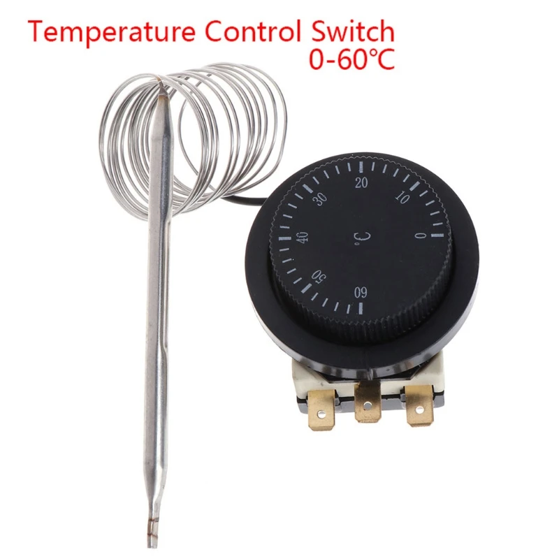 Hot! 250V/380V 16A 0-60 degrees Celcius Temperature Control Switch Capillary Thermostat Controlled