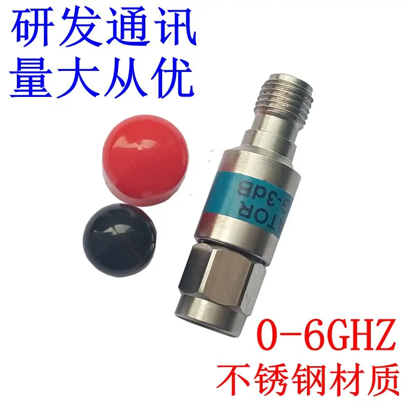 2W 0-6GHz SMA-JK Male to Female Head Stainless Steel Attenuator 1-30DB