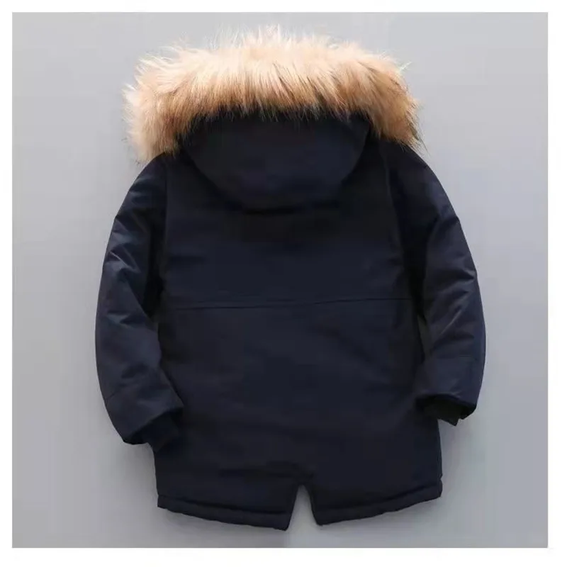 2 3 4 5 6 7 Year Winter Boys Jacket Windbreaker Keep Warm Thicken Fur Collar Girls Coat Hooded Children's Outerwear Kids Clothes