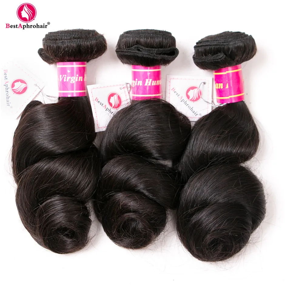 

3 Bundles Loose Wave Bundles Brazilian Hair Weave Bundles Remy Human Hair Bundles 8-24 Inch