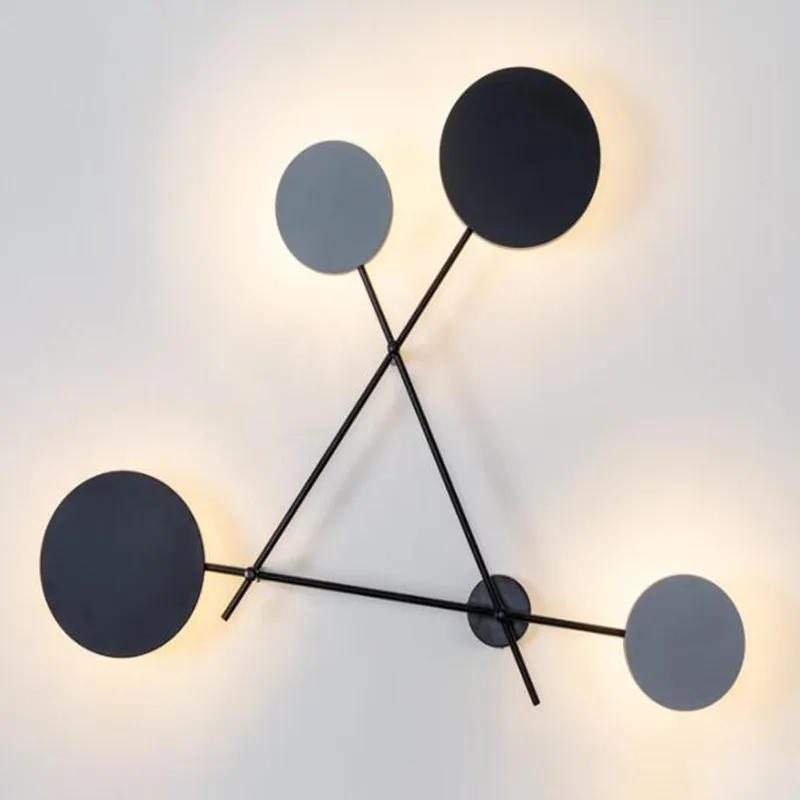 

Modern Industry Round Wall Lamps Bedroom Bedside Lamp Led Wall Sconce Light Fixtures Black Iron Luminaire Indoor Loft Home