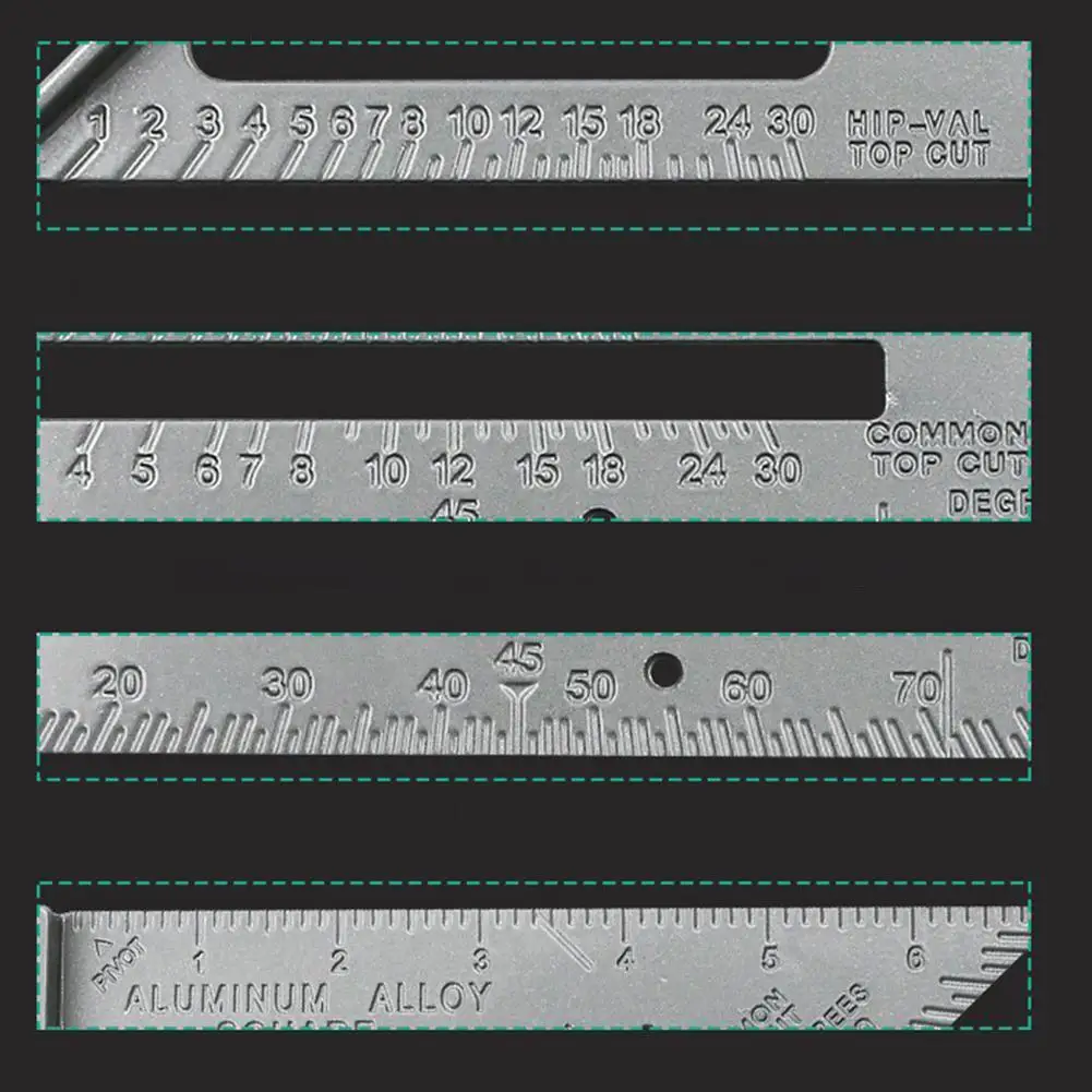 Triangle Rule 90 Degree Thickening Angle Rule Aluminum Alloy Carpenter Measurement Square Ruler woodworking triangle ruler