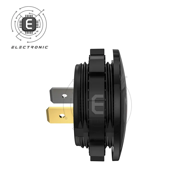 Mini probador de voltaje redondo impermeable, voltímetro de motocicleta, pantalla Digital LED de 3 dígitos, CC de 12V