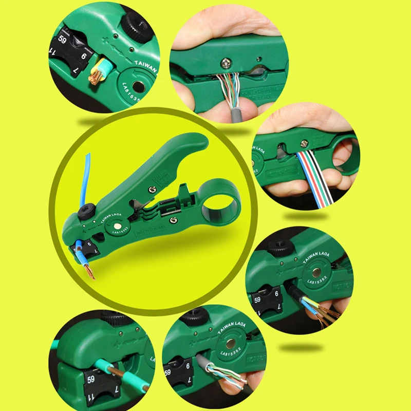 LAOA Multifunction Wire Stripper Coaxial RG59,6,7,11 Blade replaceable Wire Cutter Made in Taiwan Mini Hand Tools