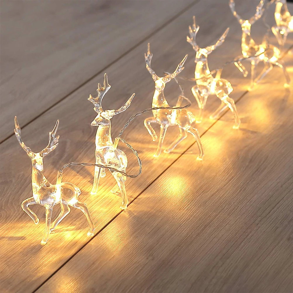 

Deer LED String Light 10LED Battery Operated Reindeer Indoor Decoration For Home Christmas String Lights Outdoor Xmas Party