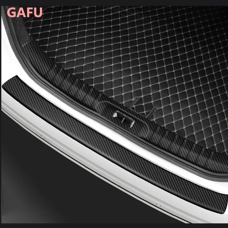 Car Sticker for Chery Tiggo 7 Pro 2021 Carbon Fiber PU Inner Eeterior Rear Bumper Protector Plate Cover 2020 2022