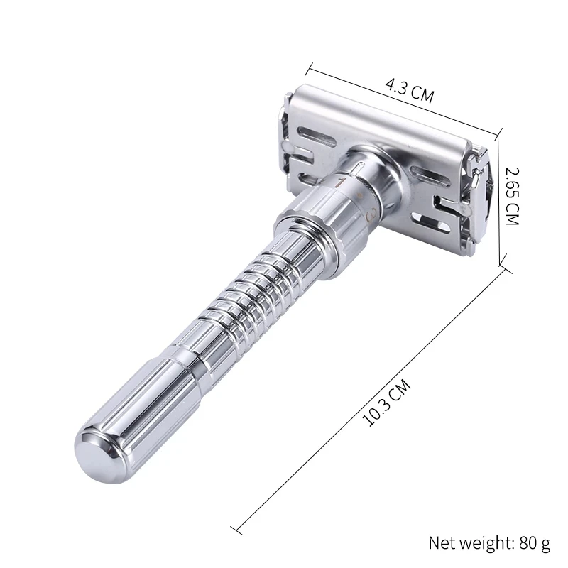 Double Edge Safety Razor Adjustable Classic Mens Shaving Mild to Aggressive Hair Removal Manual Shaver it with 5 Blades