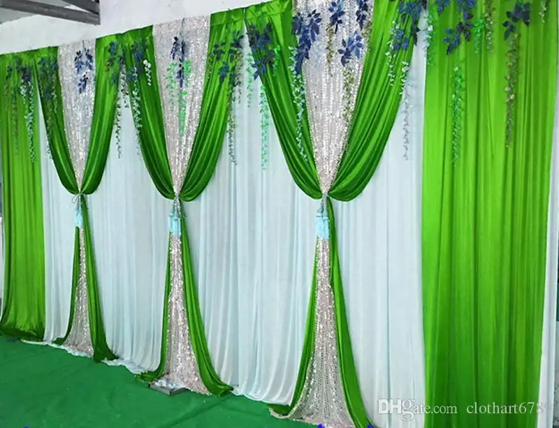 backdrop with dense sequins swags church backcloth Party Curtain Celebration 3M*6M Stage curtain  Background decoration