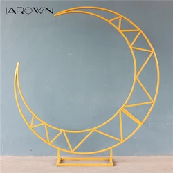 JAROWN Wedding Moon Arch Party fondale Stand Metal Iron Arch Home Decor fiori Crescent Event Stage Background Decoration