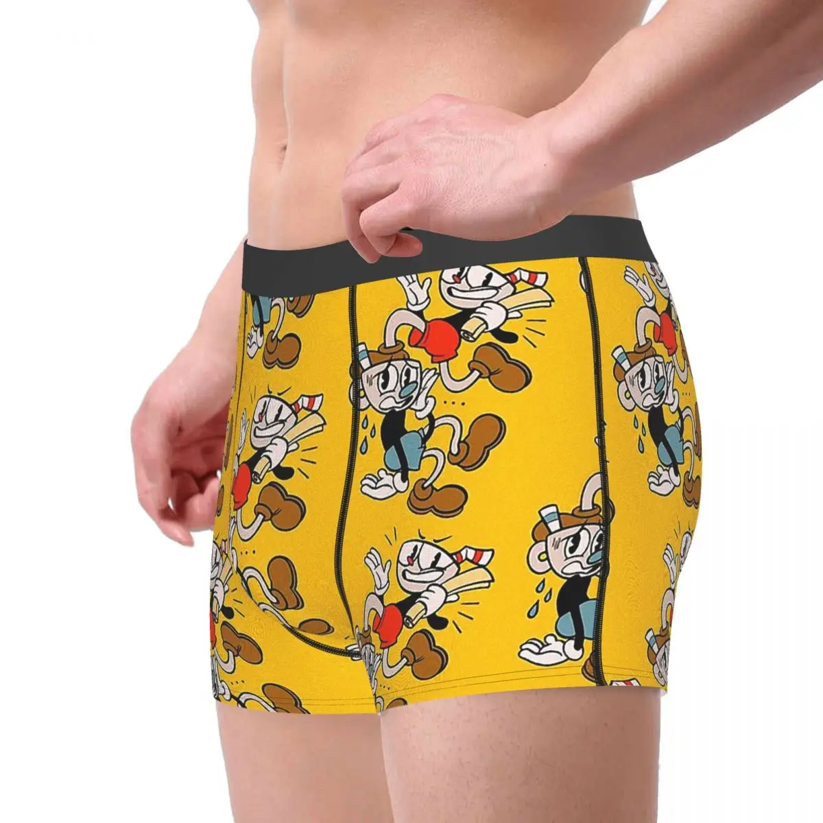 MugMan Cuphead Run and Gun videogioco mutande mutandine di cotone biancheria intima maschile pantaloncini comodi slip Boxer