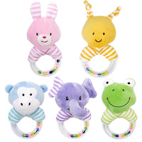 ASWJ Baby Rattles Toy Bunny Rattle Ring Bebe Teether Rodent Gym Mobile Rattles Newborn Educational Hand Bells Toys Newborn Gifts