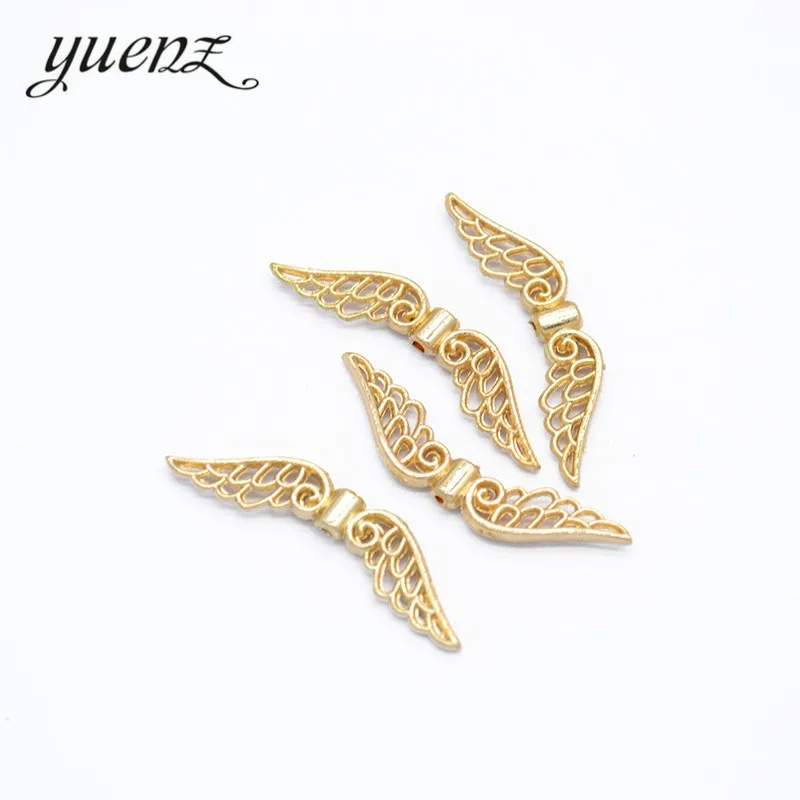 YuenZ 25pcs 5 colour Antique silver Plated Charms wing Small hole beads Pendants for Jewelry Making DIY Handmade 31*8mm D436