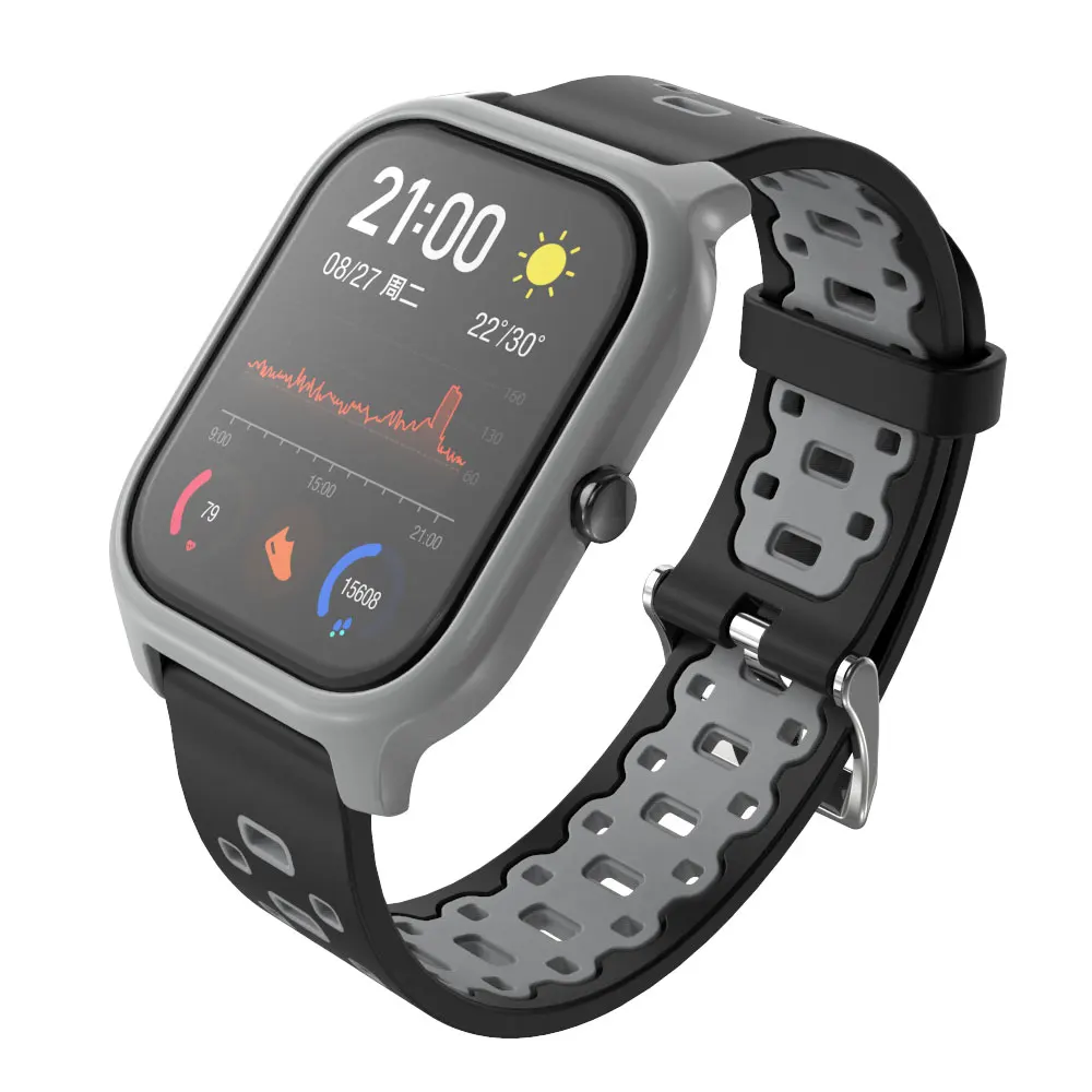 Для смарт-браслета Amazfit GTS/Aamzfit BIP S ремешок и чехол комплект силиконовые браслеты протектор чехол КРЫШКА ДЛЯ Huami Amazfit Смарт-часы