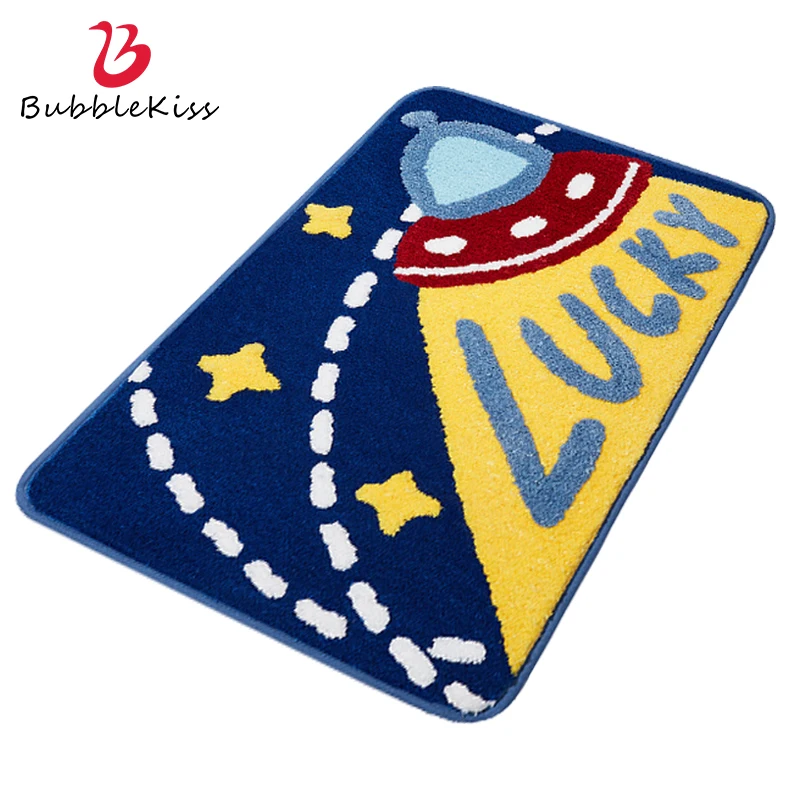 

Bubble Kiss Cartoon Carpets For Bathroom Home Spaceship Pattern Decoration Mat Bath Rug High Quality 40X60CM Entry Door Foot Pad