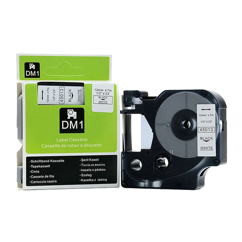 3PK DYMO 43613 6mm 9mm 12mm*7m black on white 45013 DYMO Label Tape Compatible for DYMO label ribbons 40913