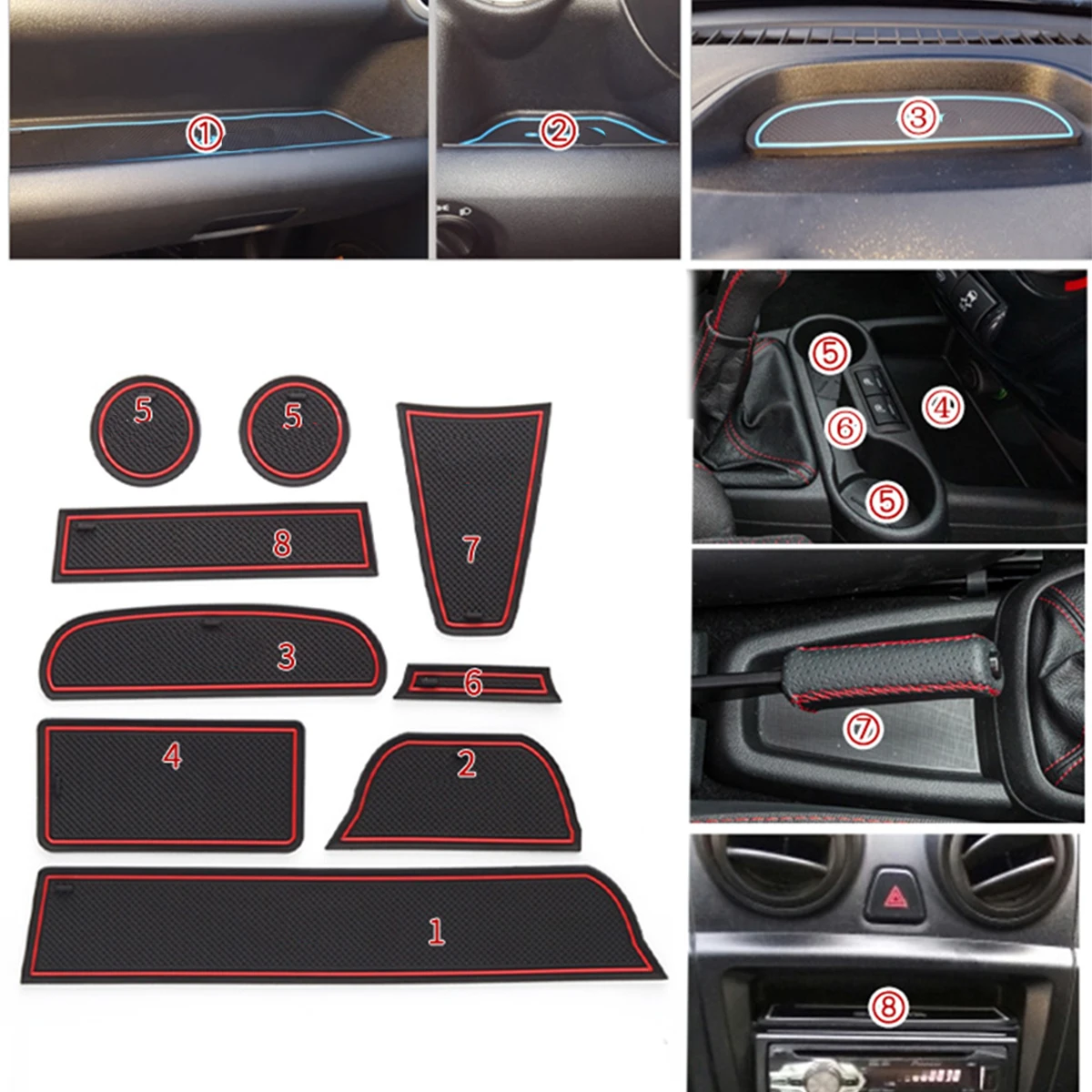 Anti-Slip Gate Slot Cup Mat for Lada Granta Non-slip Door Pad 5/9/16pcs PVC Coaster Car Interior Accessories