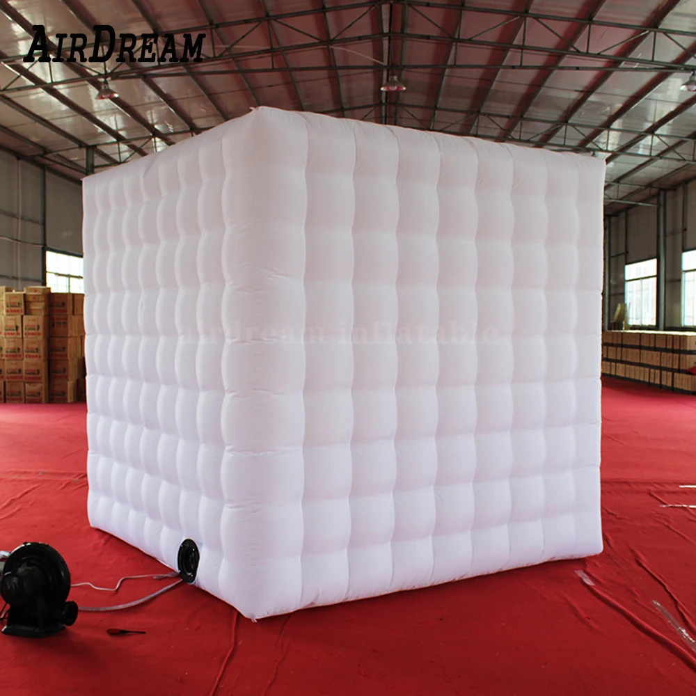 คุณภาพสูง Inflatable Photo Booth Cube เต็นท์ PhotoBooth ห้อง Kiosk แบบพกพา,ขนาดที่กำหนดเองและโลโก้ LED