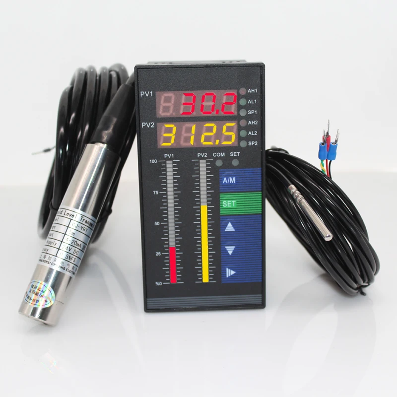 0-100‘C 0-10m water temperature and water level controller with water temperature sensor and water level sensor 4 relays output