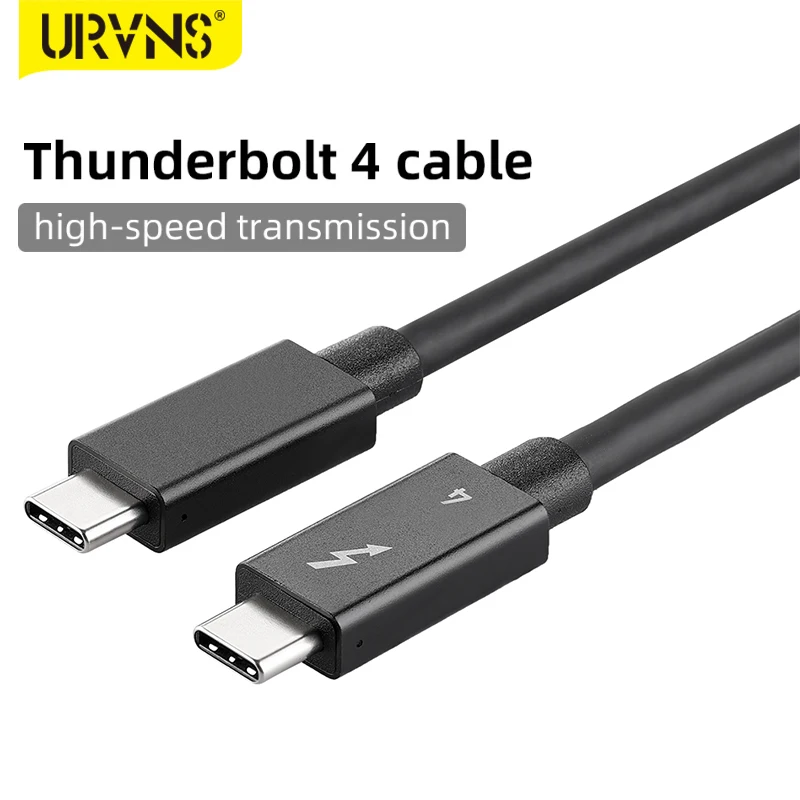 

URVNS Thunderbolt 4 Cable 40Gbps with 8K Display and 100W Charging for USB C MacBook Docking Stations Hard Drives External SSD