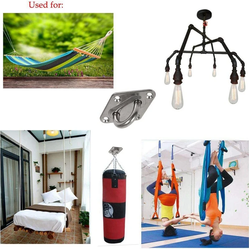 Heavy Duty Hammock Hanging Kit Eye Plates Ceiling Wall Mount Anchor Hooks Hanger for Hammock Swing Chair