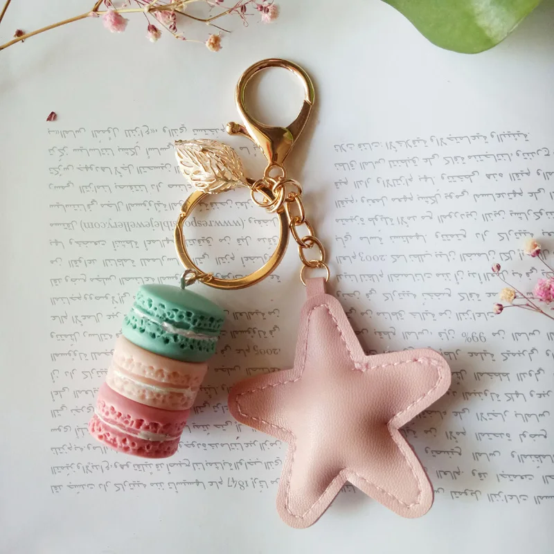 Fashion Cake Keychain with Eiffel Tower Charm
