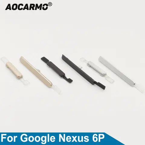 Aocarmo 전원 켜기/끄기 스위치 볼륨 버튼 사이드 키, 화웨이, 구글 넥서스 6P, H1511, H1512 용