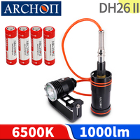 DH26 II 6500K diving light max 72h Diving robot lighting flashlight Underwater 100m HD video diving fill light dive strobe torch