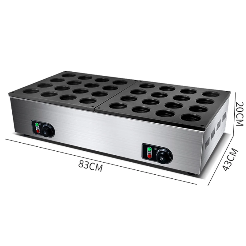 Máquina de pastel con ruedas de calentamiento eléctrico comercial, máquina para hacer aperitivos de Taiwán, 32 agujeros, 5000W, FC-2232A de pastel de frijol rojo