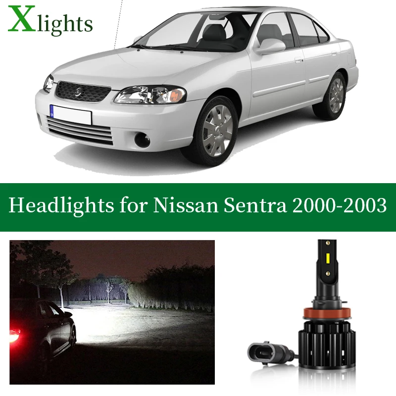 

Xlights Car Bulbs For Nissan Sentra 2000 2001 2002 2003 LED Headlight Bulb Low High Beam Canbus Headlamp Lamp Light Accessories