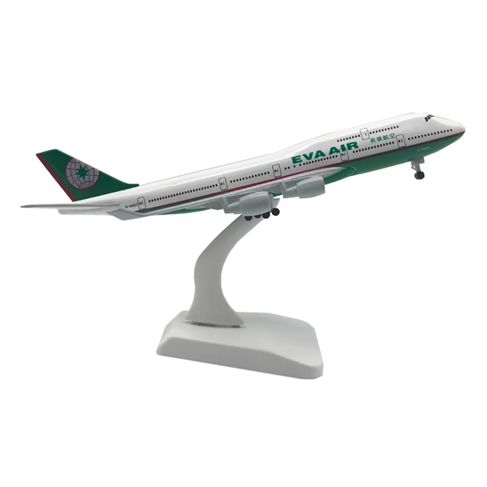 

20cm Aircraft EVA Air 747 with Landing Gear B747 Alloy Plane Model Children Kids Gift for Collection Home Decoration