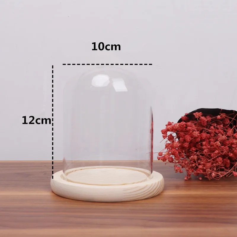 2 مجموعات/حزمة 10*12 سنتيمتر صغيرة الحجم زجاج شفاف قبة زهرية ديكور المنزل سجل قاعدة غطاء عيد المعلمين لتقوم بها بنفسك هدية الزفاف الدعامة #4